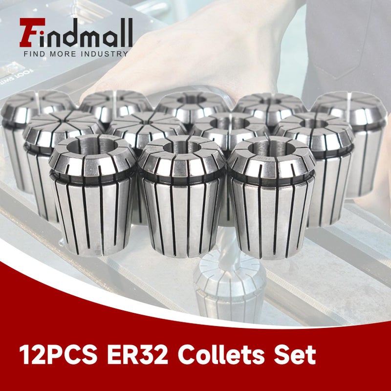 findmall Super Accuracy 12 PCS 1/8"-3/4" ER32 ER-32 Collets Set With 9/16 5/8 11/16 - Image 2